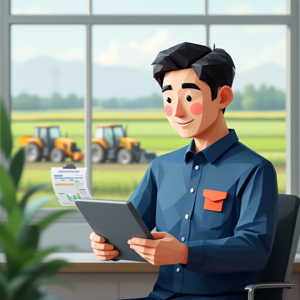 農業法人経営幹部のキャラクターイラスト