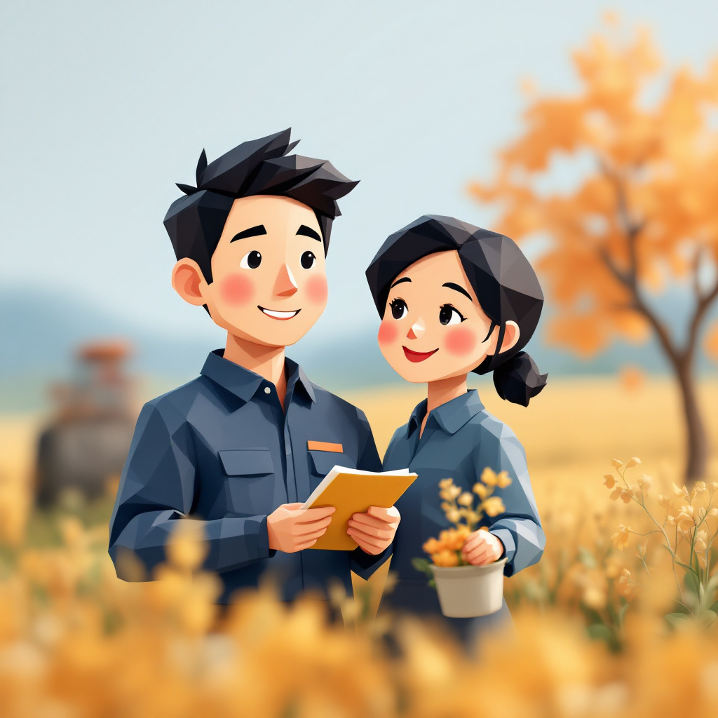 農業法人営業(資材・機械)のキャラクターイラスト