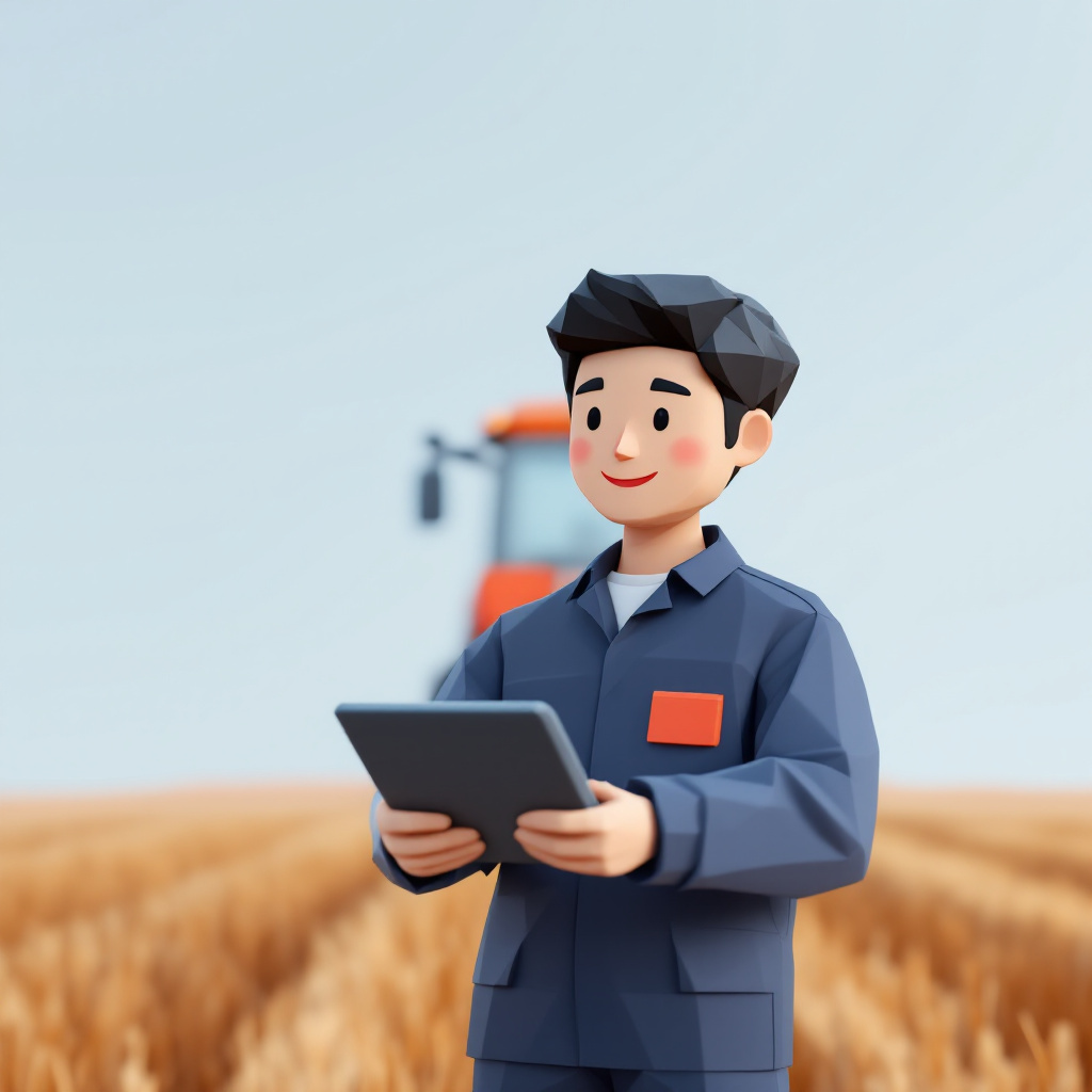 スマート農業技術者のキャラクターイラスト